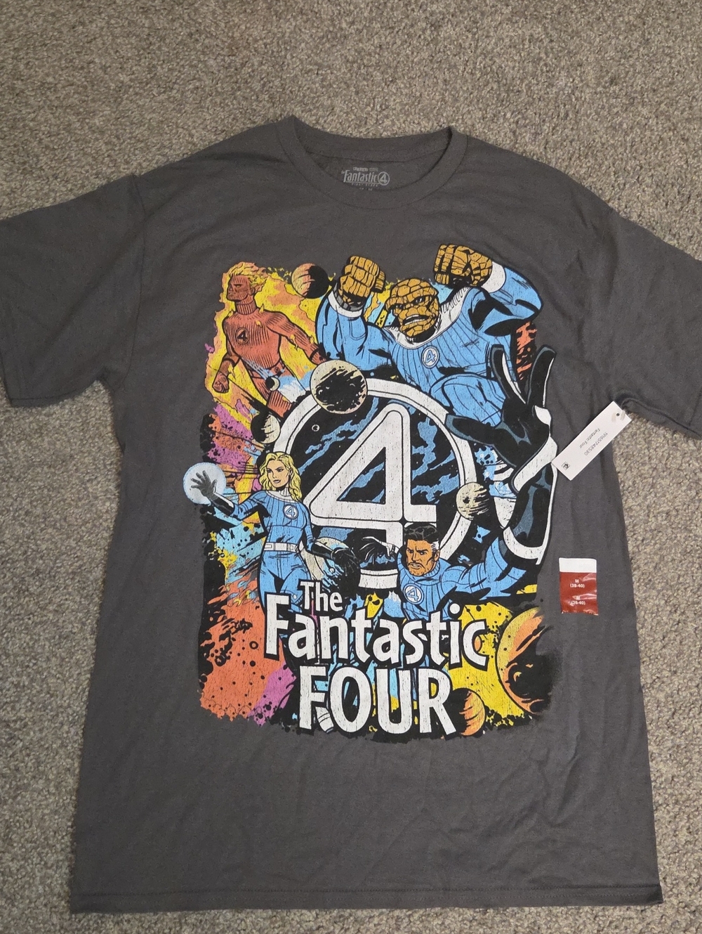 The Fantastic Four Graphic Tee - Men's Gray Comic Print Shirt